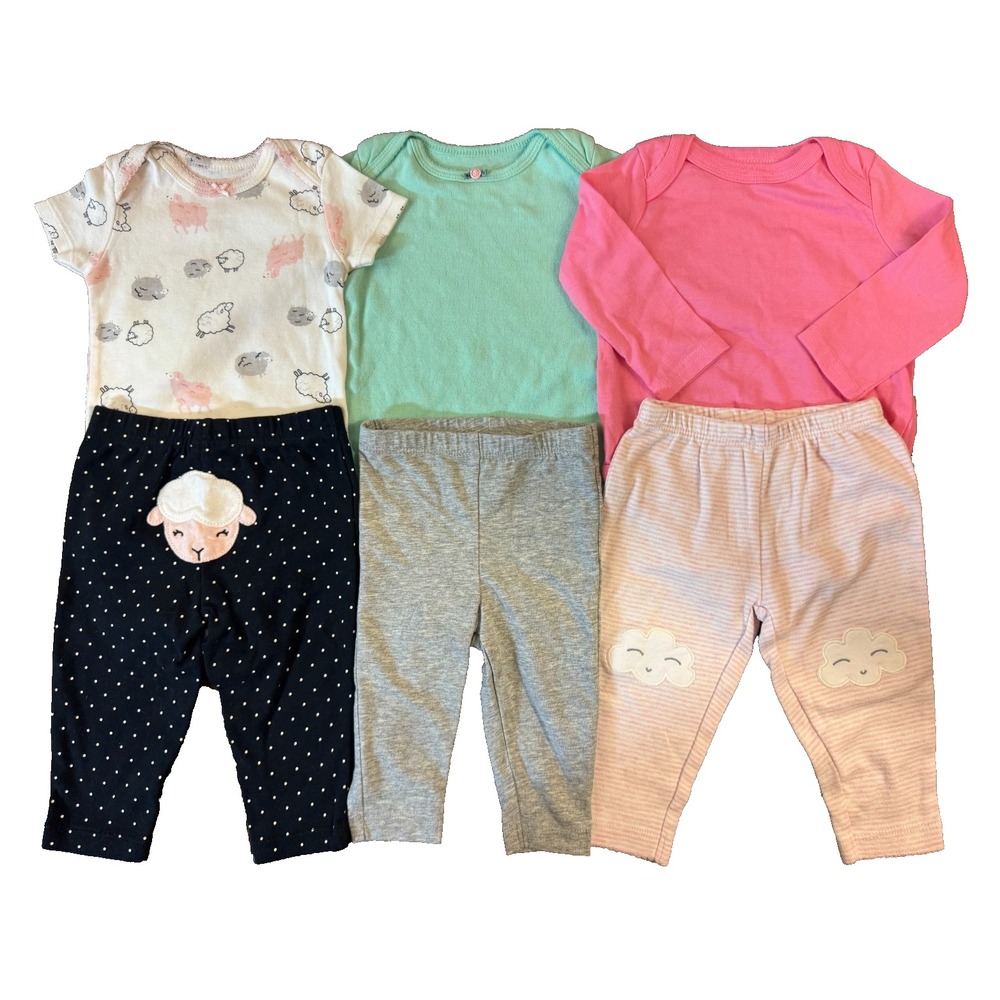 Baby Girl 6 Months Clothes Outfits Long Sleeved Shirts Pants Leggings Lot Basics